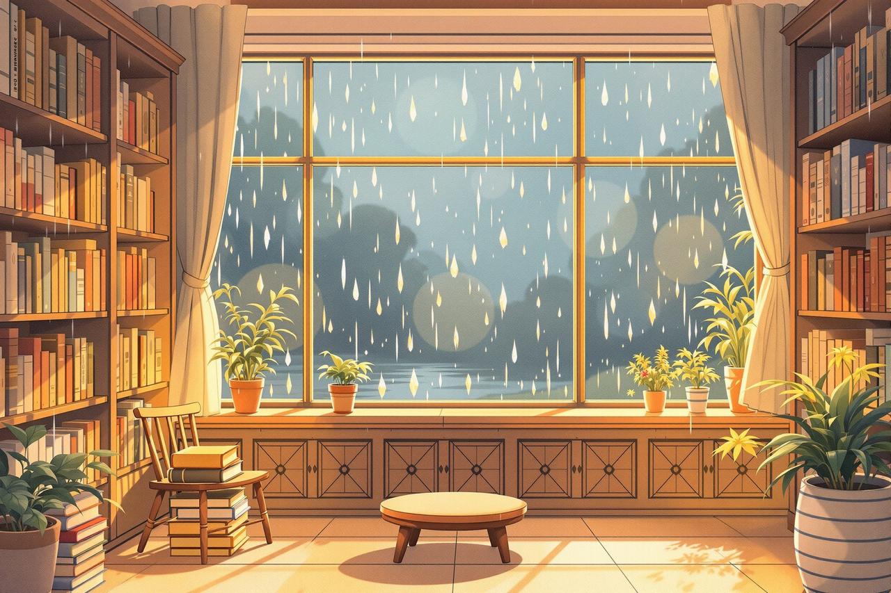 雨天的图书馆 - 视频短剧作品